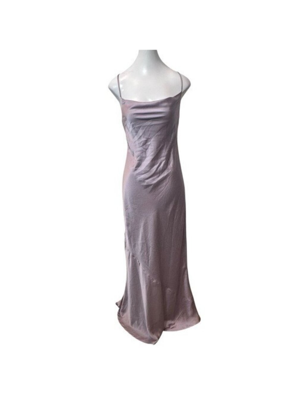 Show Me Your Mumu XS Tuscany Maxi Slip Dress Cowl Neck Dusty Purple Formal Satin